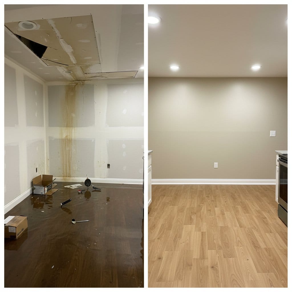 Water Damage Restoration restoration — home kitchen of colonial residence in Wyckoff, NJ